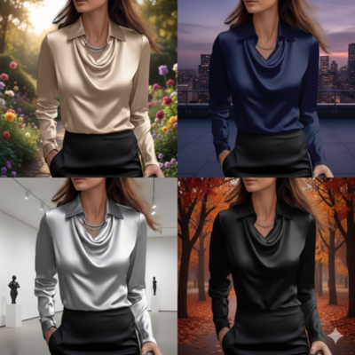 CHÉRIE - Camicetta Elegante in Satin Lucido