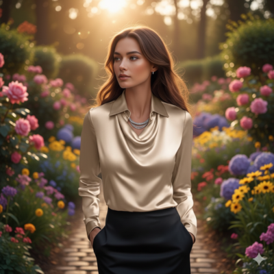 CHÉRIE - Camicetta Elegante in Satin Lucido